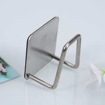 

4pcs Stainless Steel Sponge Storage Rack Wall-mounted Drain Hook Scouring Pad Organizer Kitchen Holder