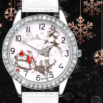 

Classic Women Watches Christmas Gift Snowman Printed Stylish Digital Watch Simple Casual Fashion Calendar Ladies Watch Reloj New