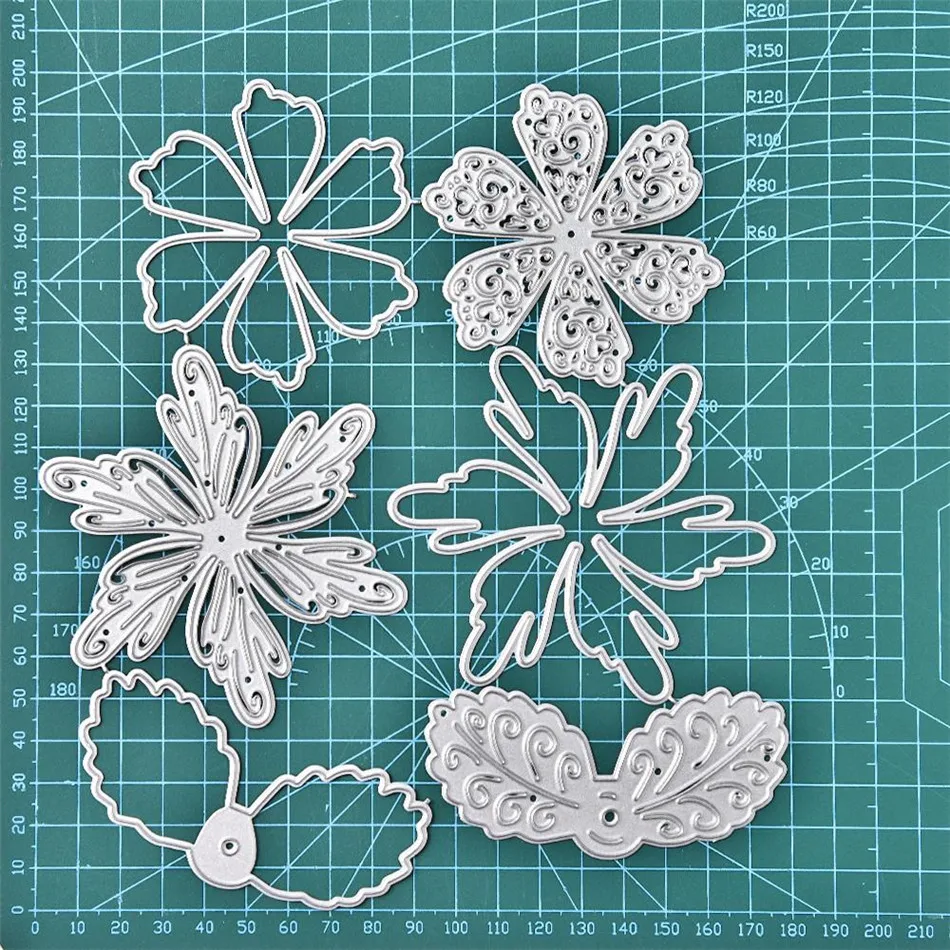 6 шт./компл. Цветок Металлический Трафаретный вырубной Штамп для DIY умирает Скрапбукинг альбом Бумага карты декор новые Плашки для Трафаретный вырубной штамп