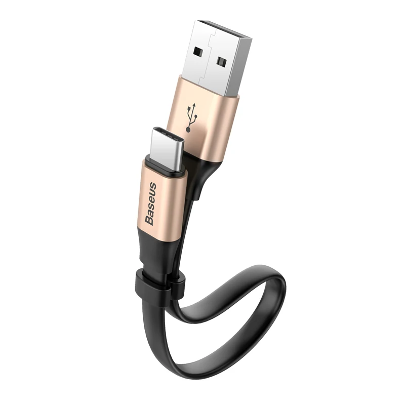 Baseus usb type c кабель короткий 20 см 3A Быстрая зарядка данных для samsung s8 s9 huawei oneplus 6 xiaomi 9 note 7 usb c кабель Android - Тип штекера: Gold