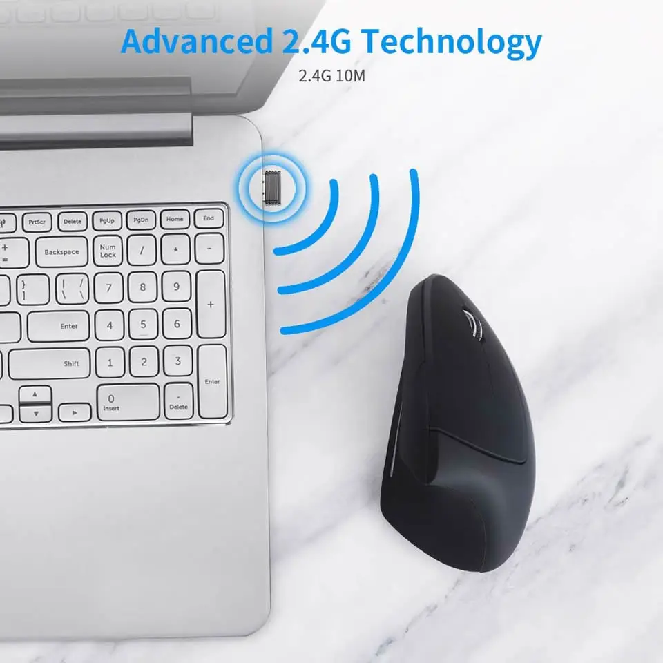 Wireless Gaming Mouse Vertical Ergonomic Optical 2.4G Computer PC Laptop Desktop USB