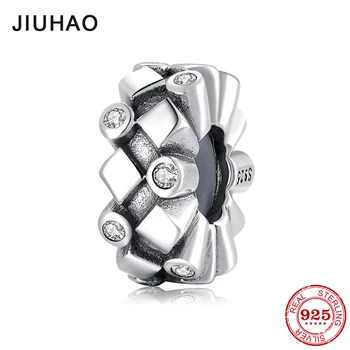 

2018 New design 925 Sterling Silver Square and charming CZ Spacer Stopper Beads Fit Original European Charm Bracelet Jewelry