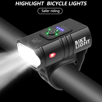 

T6 LED Bicycle Light 10W 6 Modes USB Rechargeable Power Display MTB Mountain Road Bike Front Lamp Cycling Equipment Flashlight