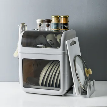 

Tableware Box Kitchen Bowl with Lid Drain Tank Household Baby Cupboard Plastic Tableware Dish Storage Rack Kitchen storage