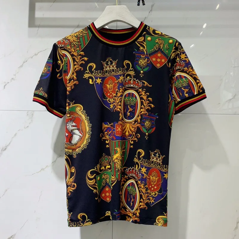 

2020 Summer Hot Fashion Men/women's high quality cotton T-Shirts Chic retro print comfort Tee Tops B906