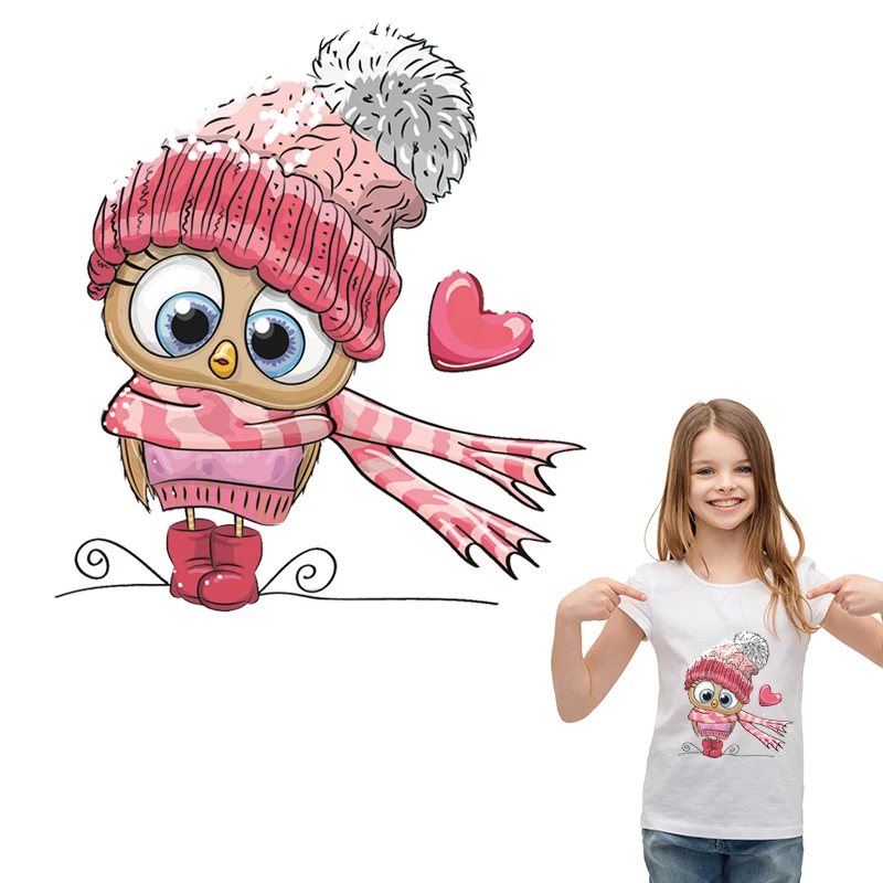 Переводной Утюг Love Owls для девочек сделай сам накладной с длинными рукавами