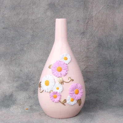 Pink M Strongwell Nordic Pastoral Pattern Flower Vase Resin Vase Green Plants Hydroponic Device Nordic Vase Desktop Home Decoration - Цвет: Pink M