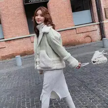 Зимнее корейское Женское пальто модная винтажная клетчатая короткая куртка Свободное пальто с отложным воротником Женское пальто abrigos