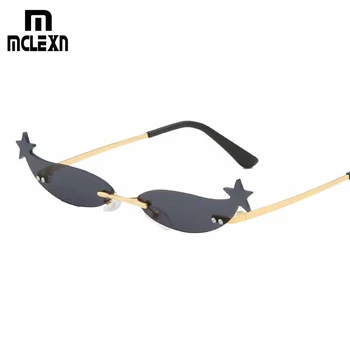 

MCLEXN Fashion Retro Irregular Sunglasses Men Women Classic Metal Star Small Frame Photochromism Sunglasses Eyewear UV400