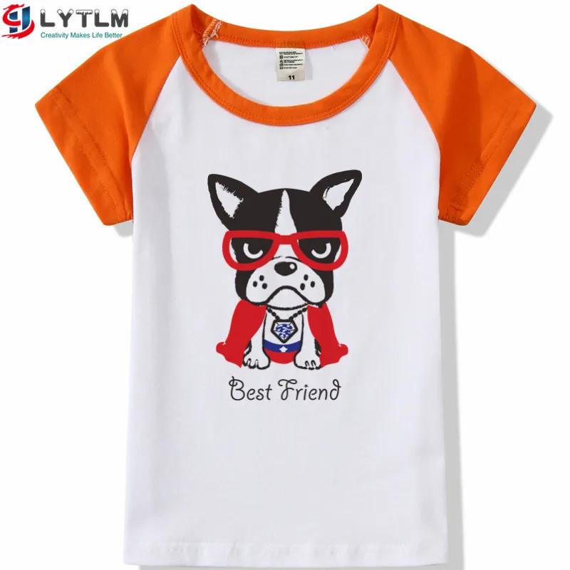 LYTLM Best Friend/футболки для девочек, футболка с рисунком собаки, топы для маленьких девочек, Harajuku Kawaii, футболка для маленьких мальчиков