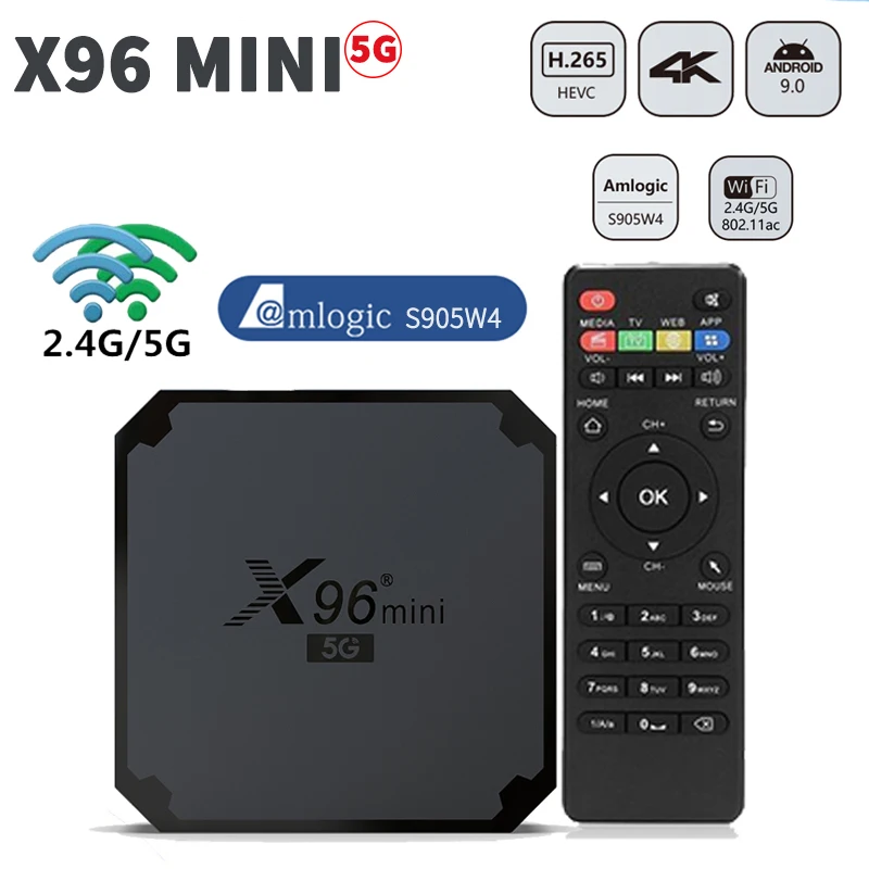 X96 mini 5G Smart TV Box Android 9.0 Amlogic S905W S905W4 2.4Ghz Wifi 3D 4K Media Player Google Youtube Set Top x96mini | Электроника