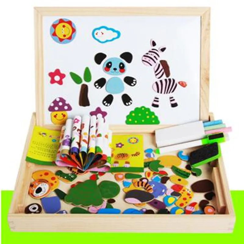 4 вида деревянных многофункциональных магнитных станков головоломки доска для