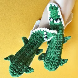 Creative Knit Crocodile-Socks Design Funky Untraditional Modern Knitting Animal Socks Whimsical-Alligator Floor Socks 2021 New