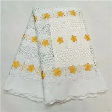 Африканская сухая кружевная ткань, высокое качество, хлопок, кружево, горячая Распродажа, швейцарская вуаль, кружевная ткань из Дубая, африканская ткань, 5 ярдов