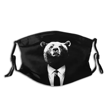 

Reusable Face Mouth Mask With Filters Bear Cartoon Dustproof Protection Mask