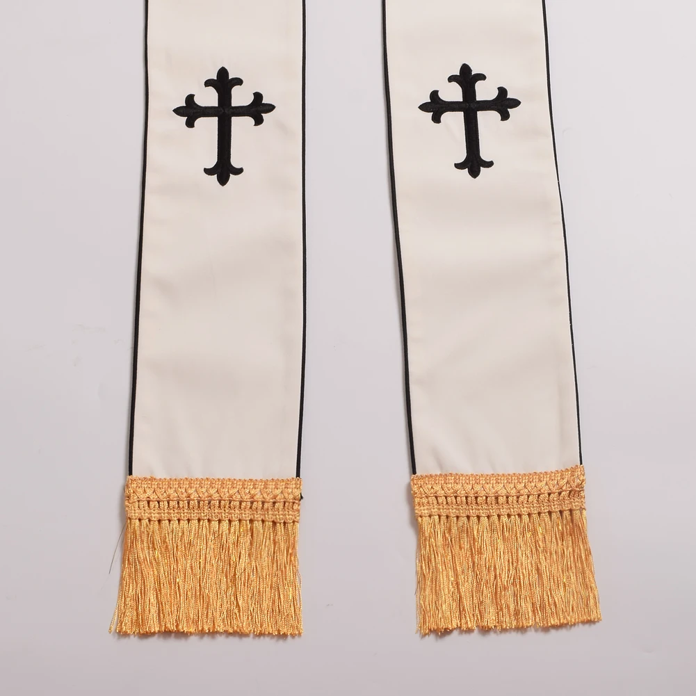 Scarf accessories Church Pastor Stole Unisex Adult Overlay Cross Catholic Priest Clergy Scarf Cosplay Costume Accessories