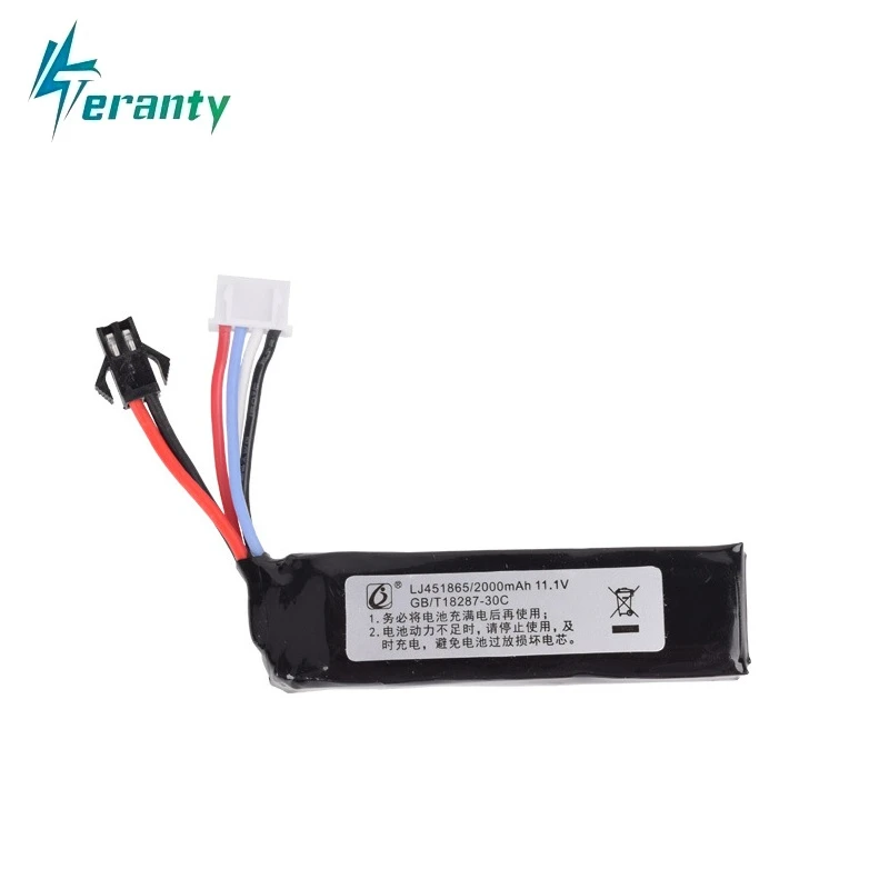 11 1 v 2000mah 30C 451865 Lipo батарея SM 2P вилка Электрический водяной пистолет rc вертолет 3S
