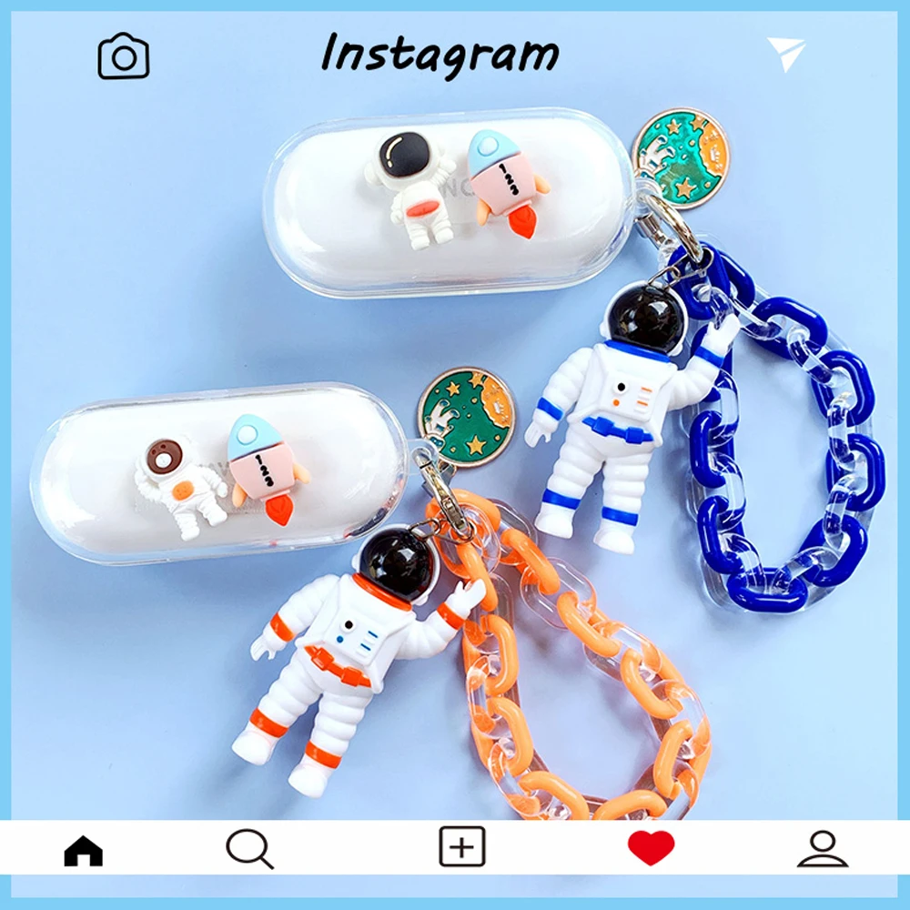 

Cute Spaceman Astronaut Silicone Case for Huawei FreeBuds 3i Case for Honor Flypods 3 Case Transparent Bluetooth Earphones Cover