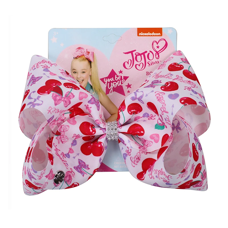 8 дюймов Jojo Siwa банты с зажимом большие фруктовые банты для волос для девочек с зажимами бант ручной работы модные вечерние аксессуары для волос