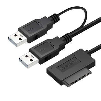

USB 2.0 SATA Cable Sata to USB Adapter 6+7P SATA to USB2.0 easy drive line transfer box Cable Notebook optical drive line