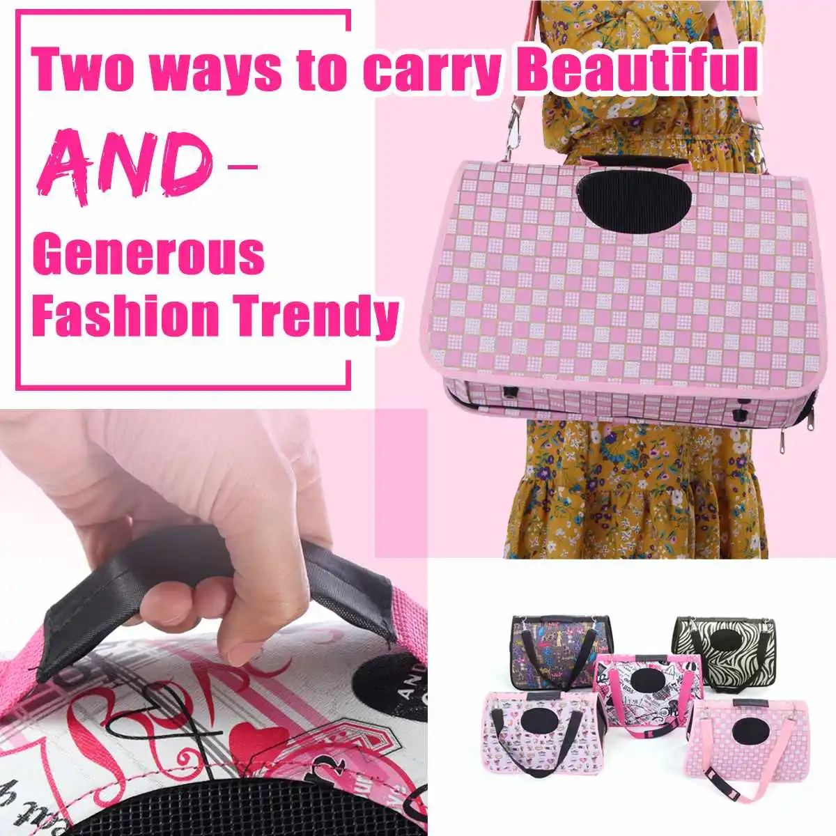 

5 Style Portable Pet Carrier Puppy Dog Cat Outdoor Travel Shoulder Bag for Small Dog Pets Soft Dog Kennel Pet Carrier Bag 500mm