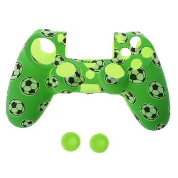 

Football Pattern Silicone Gamepad Cover Case + 2 Joystick Cap For PS4 Controller