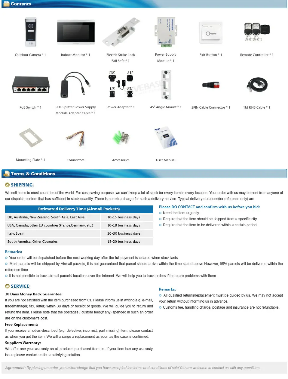 HOMSECUR " wifi видео домофон система с сенсорным экраном монитор BC031IP-B+ BM715IP-S