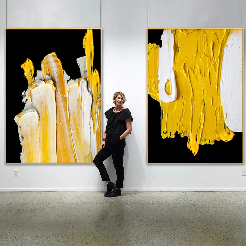 pure-hand-painted-oil-painting-decorative-painting-modern-living-room-with-two-black-and-white-three-dimensional-yellow-light-lu