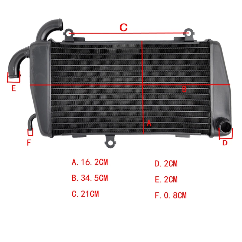 LOPOR Motorcycle Part Right Engine Aluminium Cooler Radiator For Honda