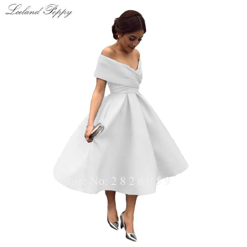 Женское платье трапециевидной формы с открытыми плечами с v-образным вырезом винтажное коктейльное платье до середины икры без рукавов атласное Плиссированное коктейльное платье с карманами - Цвет: White