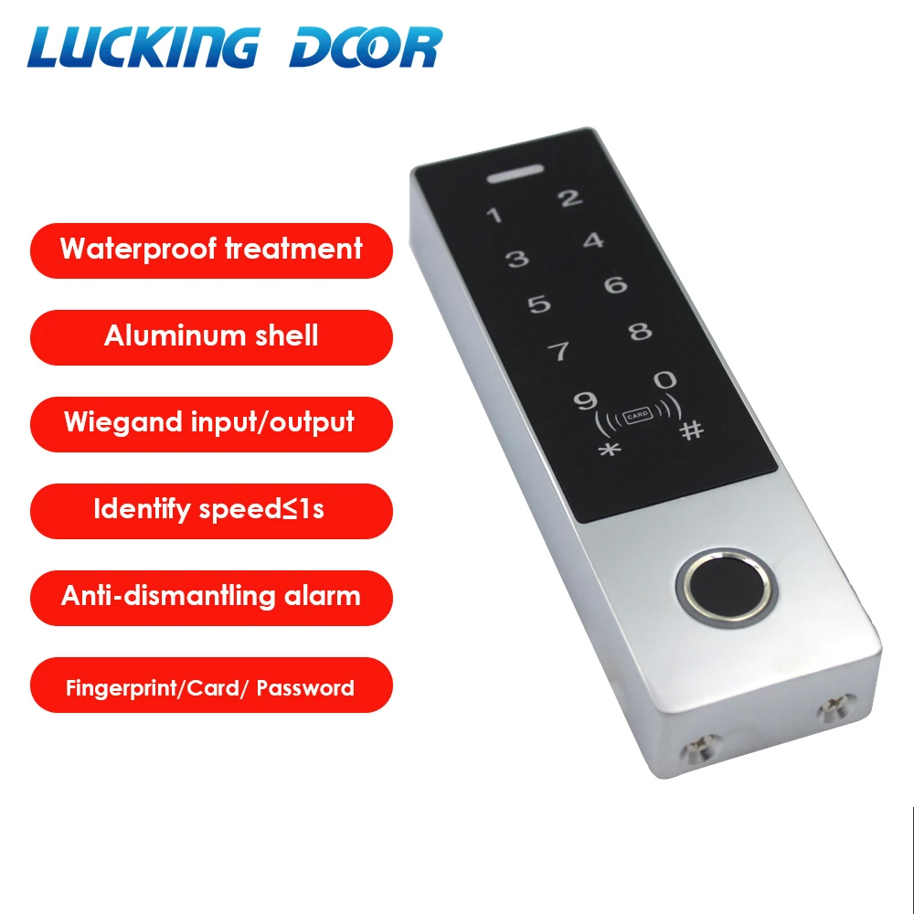 Home Metal Fingerprint Access Control Machine Access Control System Door Entry Password Fingerprint IP66 Waterproof Backlight Machine