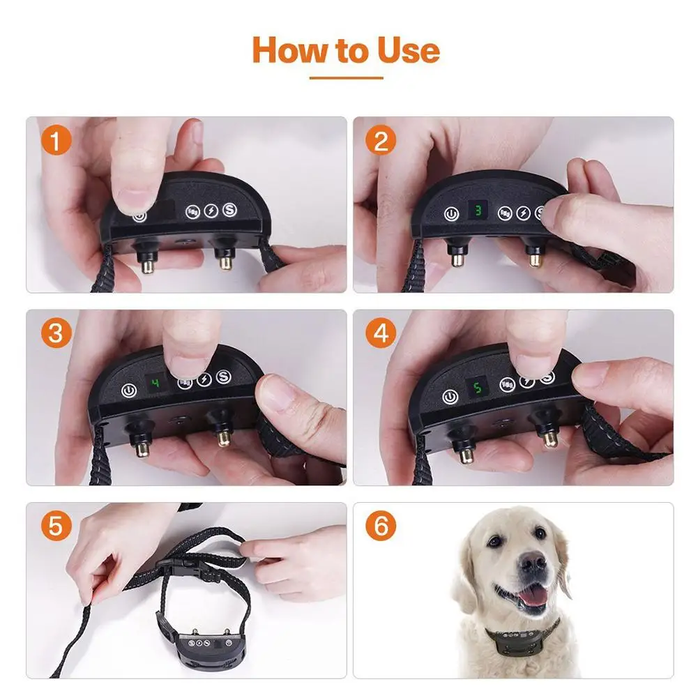 Pet Dog Anti Bark Guard Waterproof Auto Anti Humane Bark Collar Stop Dog Barking Rechargeable Shock/Safe USB Electric Ultrasonic