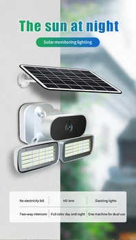 

Solar Battery Power WiFi IP camera 1080P Motion Detection Alarm LED Spotlight Street Light Outdoor Waterproof Security Camera