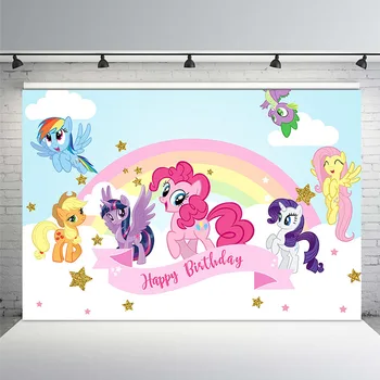 

Photography Backdrop Pink Little Pony Photography Backdrop Newborn Birthday Party Photo Background 7x5ft Vinyl Photo Booth Props