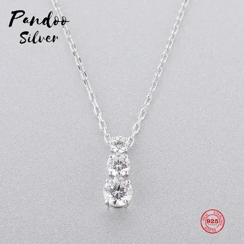 

Fashion Charm Pure 925 Silver Original 1:1 Copy, Simple Electronic Keyboard Clavicle Chain Necklace Female Luxury Jewelry Gifts