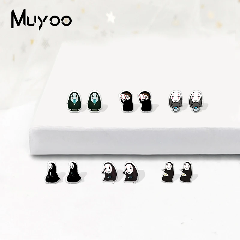 新アニメかわいい顔男キャラクターエポキシアクリル樹脂漫画ない男ジュエリーshrinkyディンクイヤリング スタッド イヤリング Aliexpress