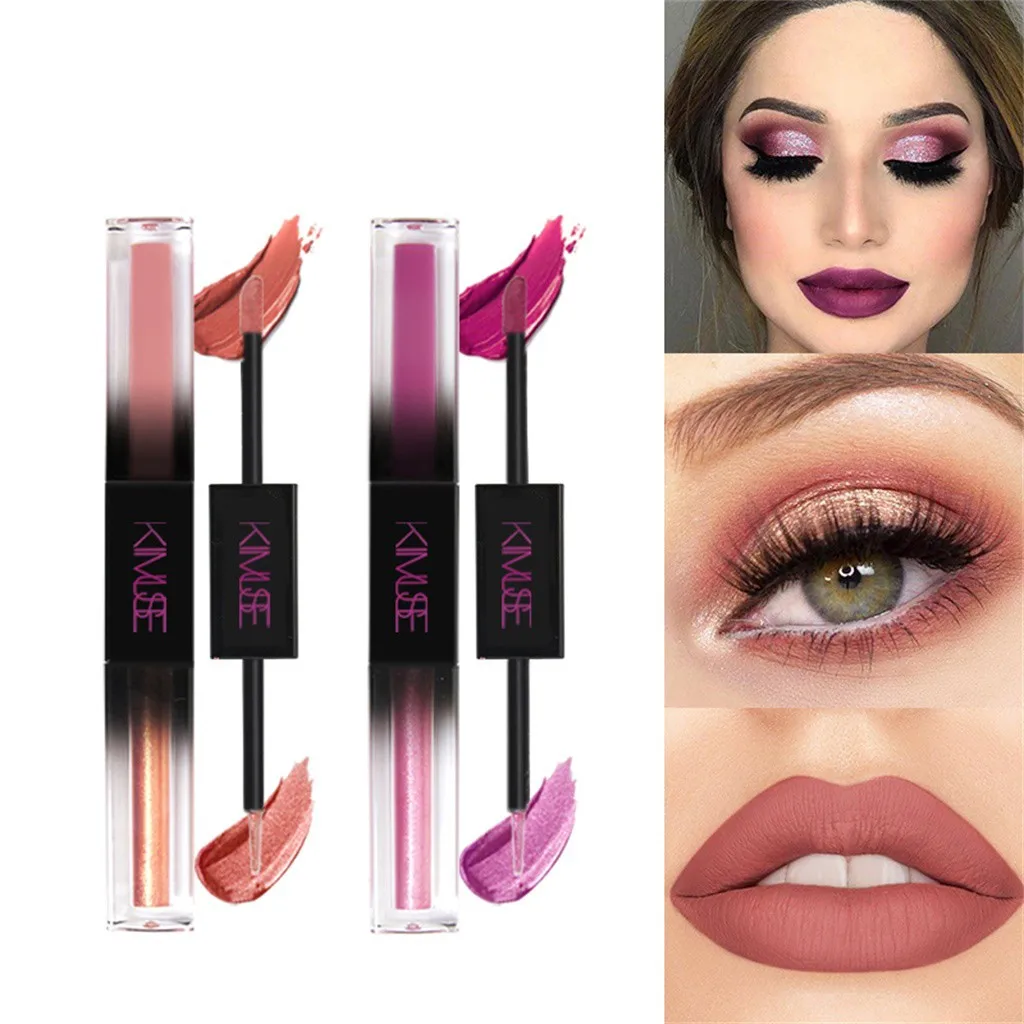 

Glitter Eyeshadow Double Head Liquid Eye Shadow Lip Glaze Multi-purpose Eye Shadow Liquid Waterproof Professional Pigment Cosmet