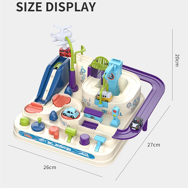 27cm Cartoon Racing Rail Car Track Car Adventure Game Mechanical Interactive Train Model Racing Educational Toys for Children 6