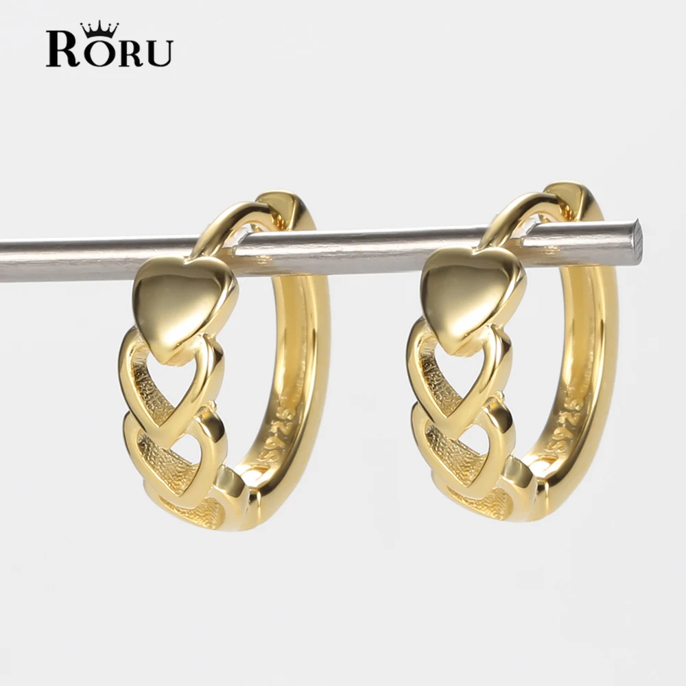 

S925 Gold Hollow Heart Chain Hoop Earrings Geometric Gothic Punk Statement Circle Earring Brincos Jewelry for Women 2021 Trendy