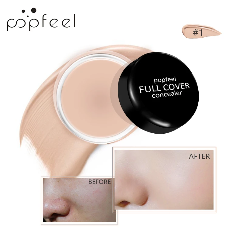 

POPFEEL 5 Color Facial Makeup Natural Concealer Cover Up Makeup Conceal Dark Circles Acne Pore Concealer Cream Face Base Primer