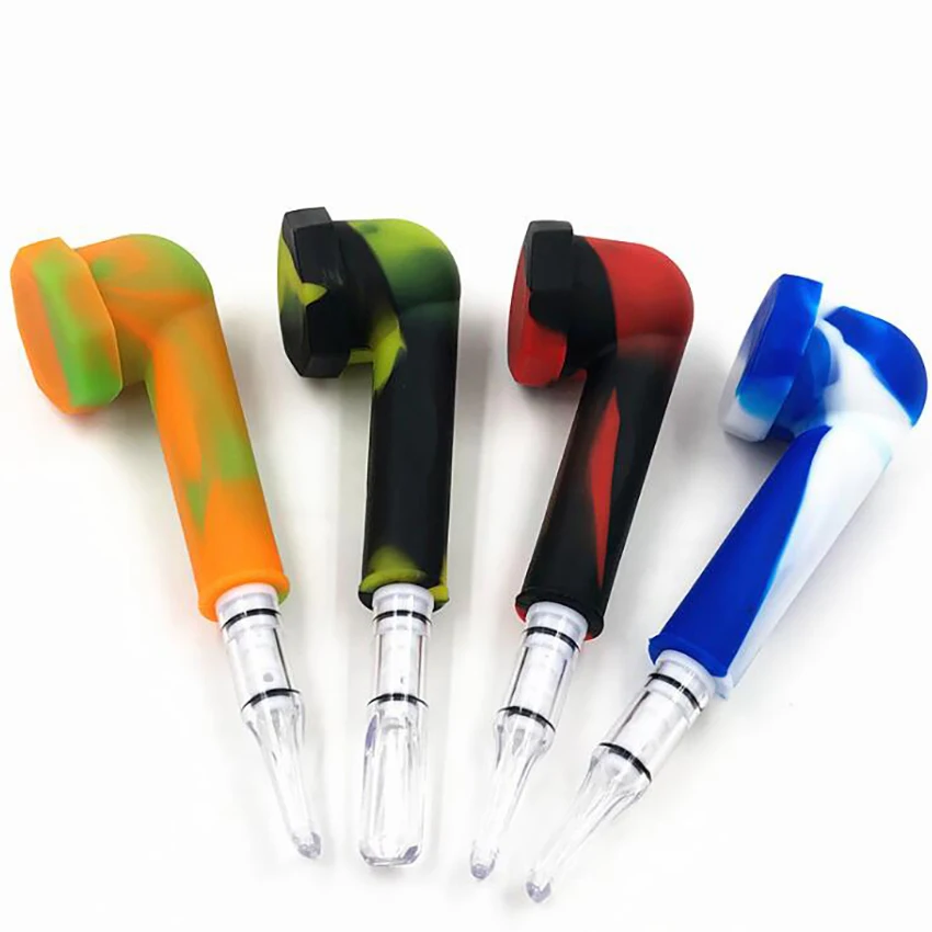 

Silicone Smoking Pipe with Filter Nozzle, Lid Portable Travel Pipes Unbreakable Suction Tube for Dry Herb Smoking, 8.5cm