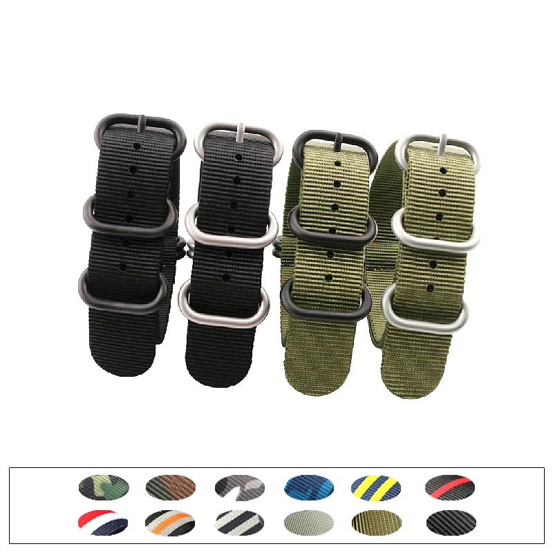 

Fashion NATO 20/22MM Black/green NATO Thick Water Ghost Nylon Watchband watch bands strap watch strap 22mm nato strap 22mm