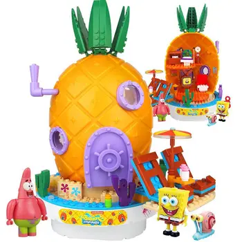 

2019 new Music Pineapple Sponge boby House Lepining Friends Building Block bricks Education Toys for Children Birthday gifts