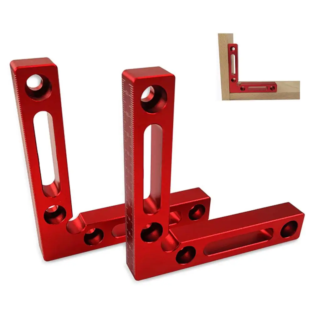 

2pcs Aluminium Alloy Squares Right Angle Ruler 90 Degree Positioning L Block Square 4.7" x 4.7" Woodworking Carpenter Tool