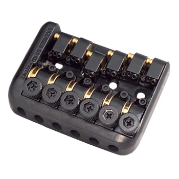 

6 String Headless Electric Guitar Fixed Bridge Tailpiece with Locking Nut, Hex Wrenches, Screws, Black