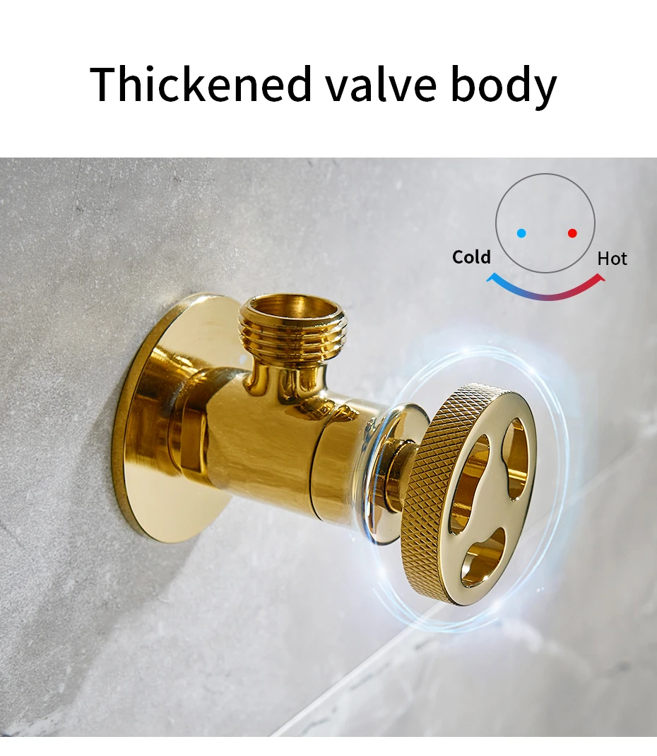 Description Picture 4 of itemFaucet Replacement Parts 1/2" x 1/2" Black Brass Angle Stop Valve Filling For Faucet and Toilet Triangle Valves Water Stop20J01R
