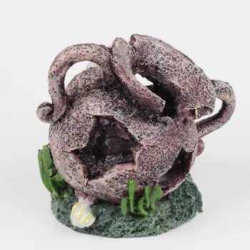 

Artificial Fish Tank Ornament Large Vase Shattered Cave Holes Aquarium Decoration For Fishes Beautiful Background Decor