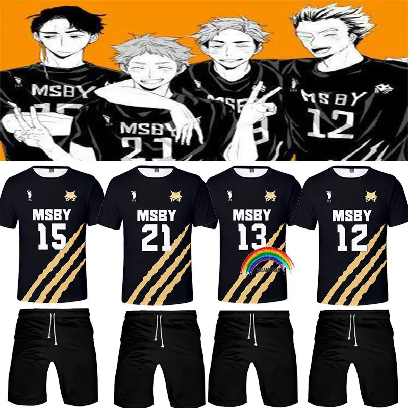 Haikyuu Cosplay Костюм MSBY волейбольный клуб Karasuno High School Shoyo Hinata Kotaru Bokuto Спортивная