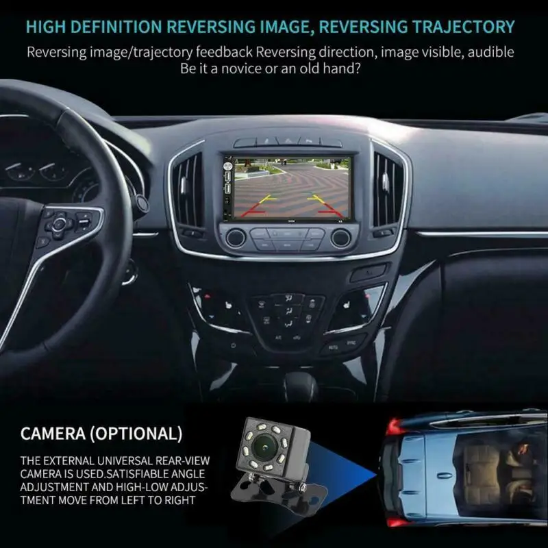 X5 Автомагнитола 2 Din Bluetooth 7 HD сенсорный экран обратное изображение с 8 светодиодный стерео автомобильный MP5 плеер AUX USB FM камера 7018B