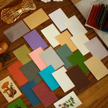 

JIANWU 50sheets/100sheets Retro Colored Solid Color Textured Memo Pad DIY Stamp Journal Basic Material Paper School Supplies